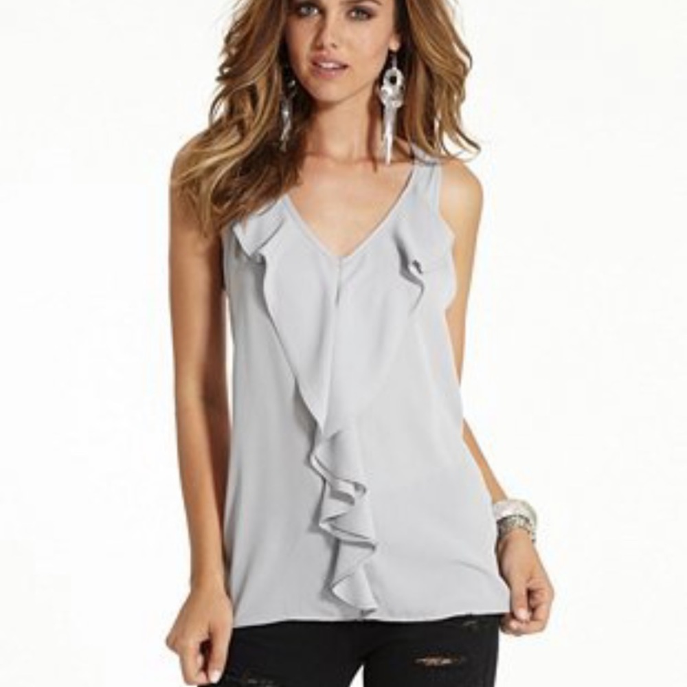 GUESS flowy tank top size medium in a light grey with blue tones